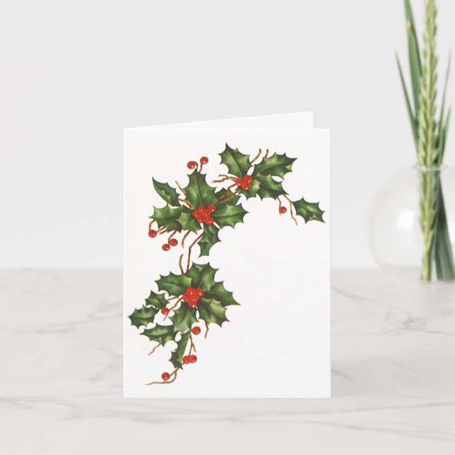 Vintage Christmas Thank You Holiday Card (Front)