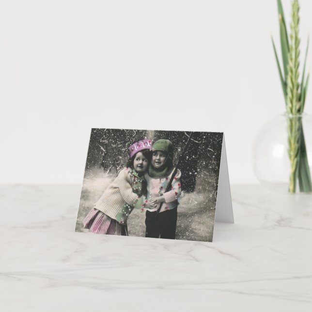 Vintage Christmas Thank You Holiday Card (Front)