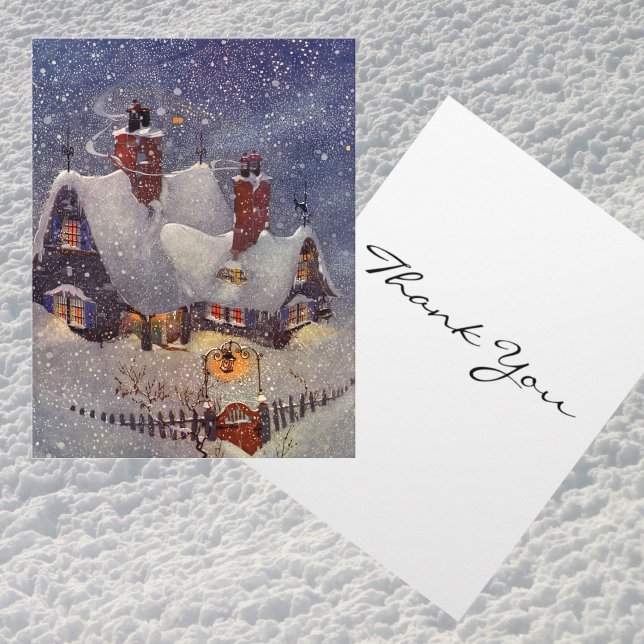 Vintage Christmas Thank You Holiday Card (Creator Uploaded)