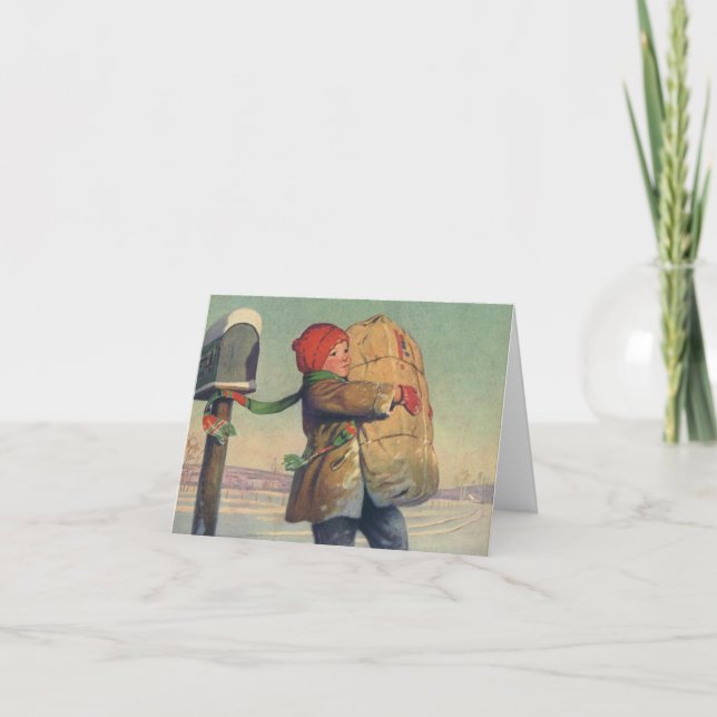 Vintage Christmas Thank You Holiday Card (Front)