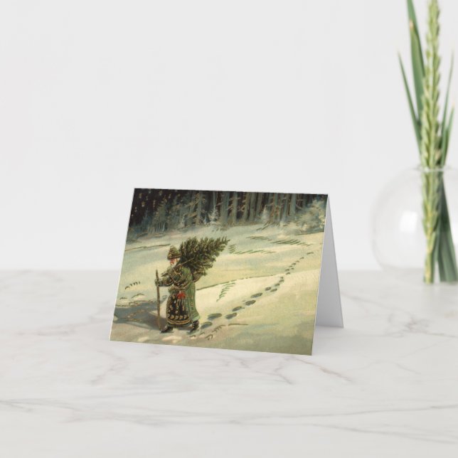 Vintage Christmas Thank You Holiday Card (Front)