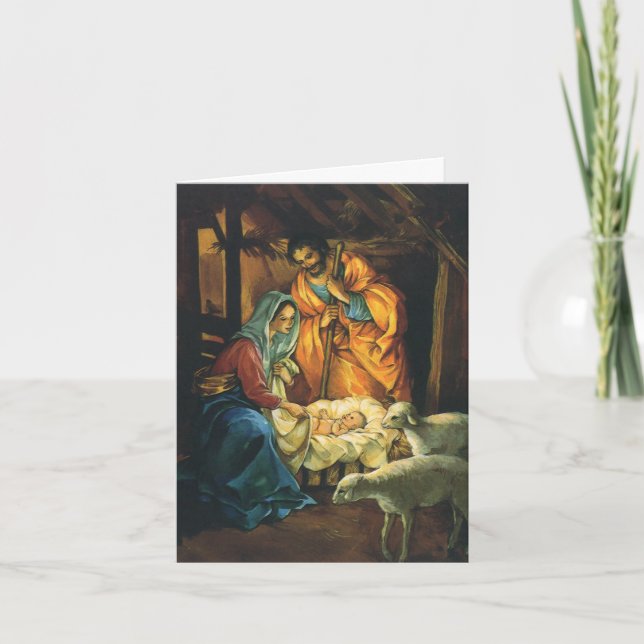 Vintage Christmas Thank You Holiday Card (Front)