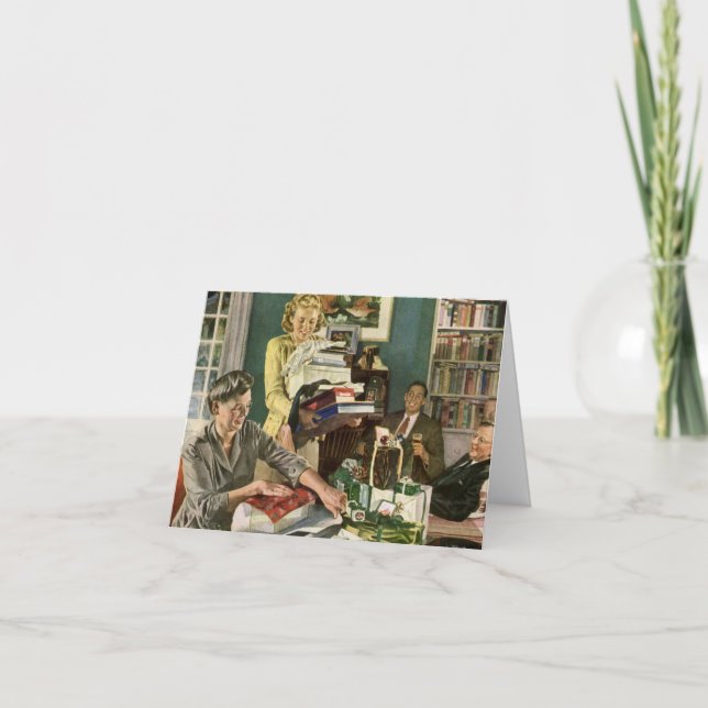 Vintage Christmas Thank You Holiday Card (Front)