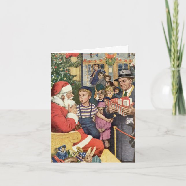 Vintage Christmas Thank You Holiday Card (Front)