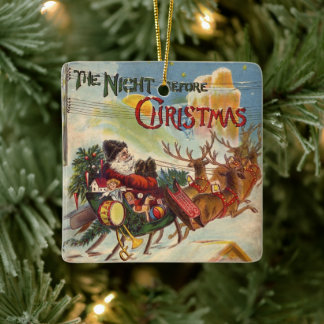 Vintage Christmas, The Night Before Christmas Ceramic Ornament