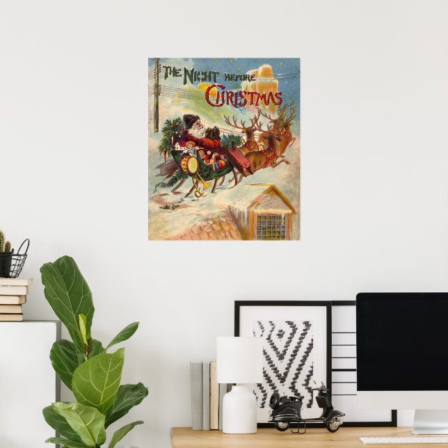 Vintage Christmas, The Night Before Christmas Poster (Home Office)
