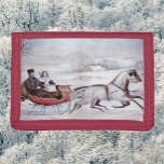 Vintage Christmas, The Road Winter, Sleigh Horse Trifold Wallet<br><div class="desc">Vintage illustration Christmas holiday design originally published by Currier & Ives in 1853 titled The Road - Winter. This love and romance design features a couple taking a romantic winter ride in a horse drawn sleigh over the snowy landscape. This artwork was possibly a portrait of Nathaniel Currier and his...</div>