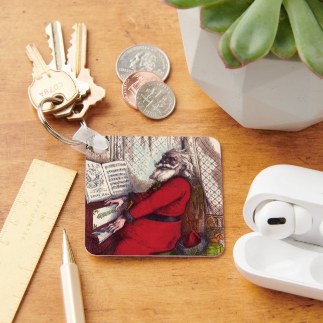 Vintage Christmas, Thomas Nast Santa Claus Piano Keychain (Desk)