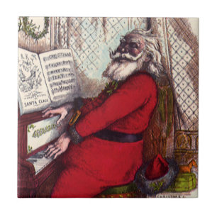 Vintage Christmas, Thomas Nast Santa Claus Piano Tile