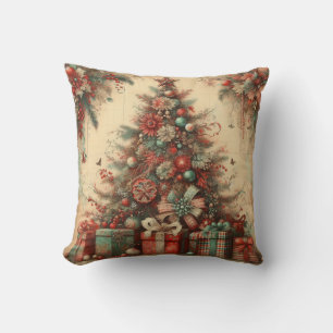 Vintage Christmas Throw Pillow