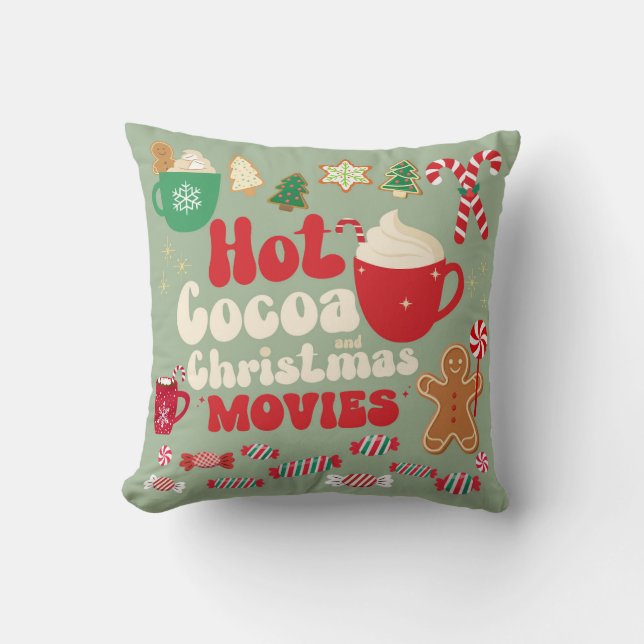 Vintage Christmas Throw Pillow (Front)