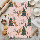"Vintage Christmas Tiger with Christmas Tree Pink Kitchen Towel<br><div class="desc">Add a touch of vintage charm to your kitchen this holiday season with the Vintage Christmas Tiger with Christmas Tree Pink Kitchen Towel. Featuring a playful tiger surrounded by festive holiday elements on a soft pink backdrop, this towel brings retro-inspired whimsy to your holiday decor. Perfect for adding seasonal cheer...</div>