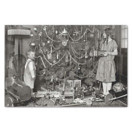 Vintage Christmas Tissue Paper CHRISTMAS TREE 1920