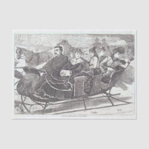 Vintage Christmas Tissue Paper SLEIGH BELLES