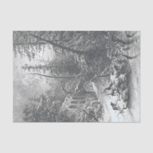 Vintage Christmas Tissue Paper WINTER FOREST