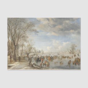 Vintage Christmas Tissue Paper WINTER IN HOLLAND