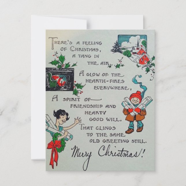Vintage Christmas To All Holiday Card (Front)