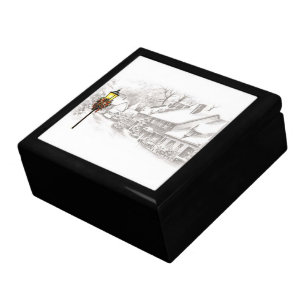 Vintage Christmas Town Gift Box