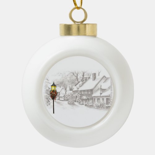 Vintage Christmas Town Ornament