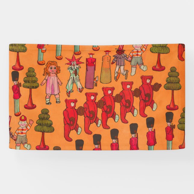 Vintage Christmas Toy Parade 1907 Puck Magazine Banner (Horizontal)