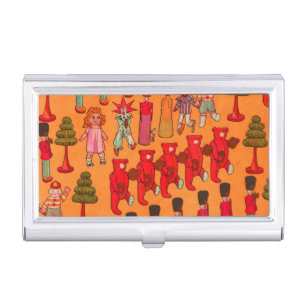 Vintage Christmas Toy Parade 1907 Puck Magazine Business Card Case