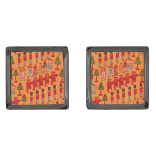 Vintage Christmas Toy Parade 1907 Puck Magazine Cufflinks