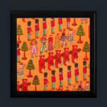 Vintage Christmas Toy Parade 1907 Puck Magazine Gift Box<br><div class="desc">Step back in time to an Edwardian Christmas with this enchanting "Toy Parade, " originally featured on a 1907 cover of Puck magazine. This reproduction showcases a delightful array of century-old treasures, including rosy-cheeked dolls, marching toy soldiers, whimsical teddy bears, and classic wooden Christmas trees. Captured in a warm, nostalgic...</div>