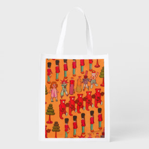 Vintage Christmas Toy Parade 1907 Puck Magazine Grocery Bag