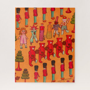 Vintage Christmas Toy Parade 1907 Puck Magazine Jigsaw Puzzle