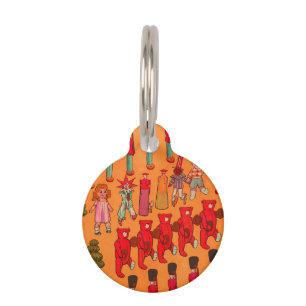 Vintage Christmas Toy Parade 1907 Puck Magazine Pet ID Tag