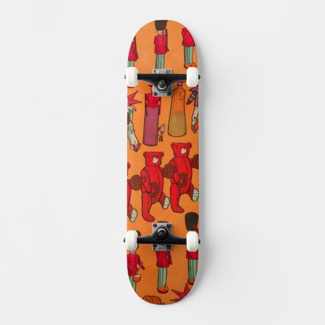 Vintage Christmas Toy Parade 1907 Puck Magazine Skateboard (Front)