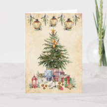 Vintage Christmas Traditions Tree and Gifts