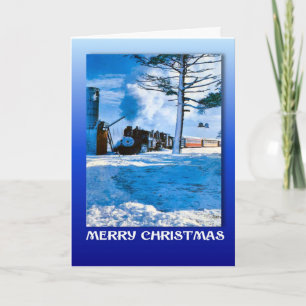 Vintage Christmas, Train through the Snow Holiday Card