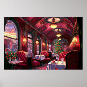 Vintage Christmas Train with Beautiful Decorations