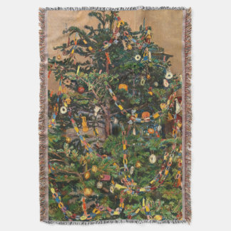 Vintage Christmas Tree 1914 Throw Blanket