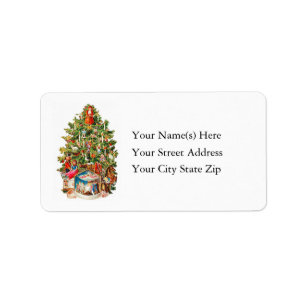 Vintage Christmas Tree Address Label