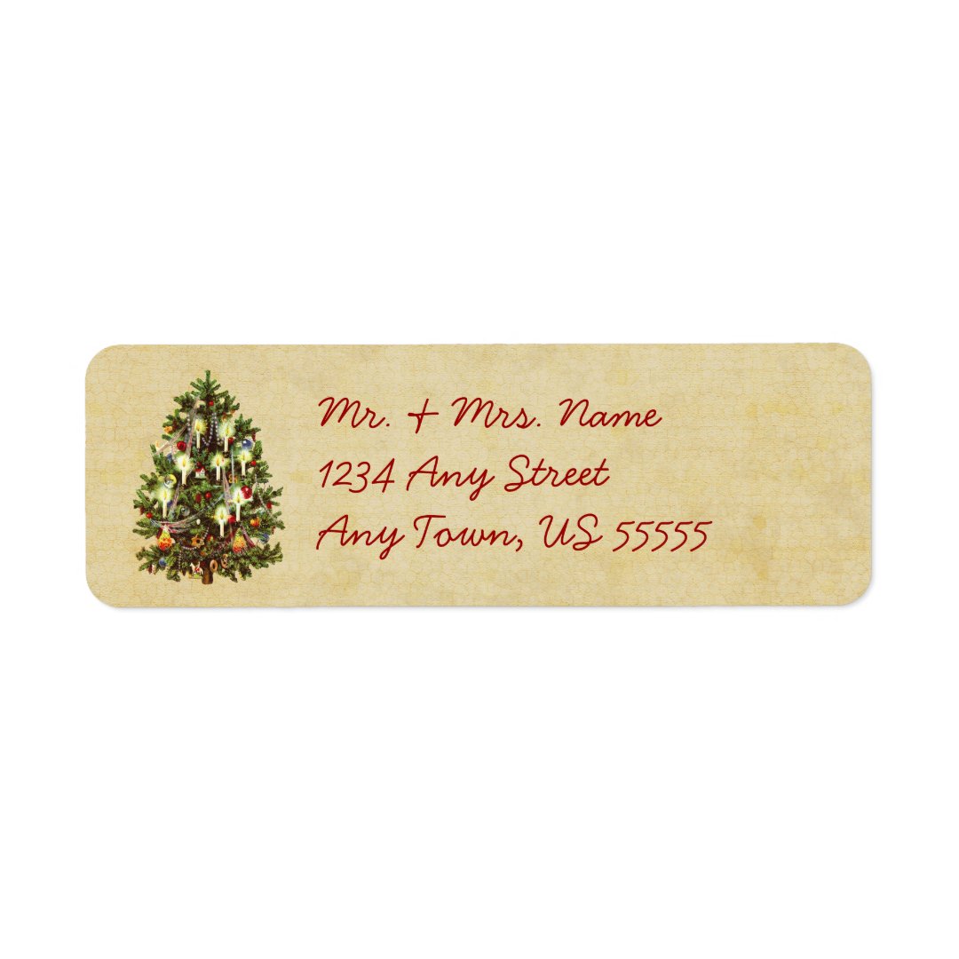 Vintage Christmas Tree Address Labels Zazzle