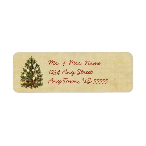 Vintage Christmas Tree Address Labels