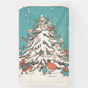 Vintage Christmas Tree Banner
