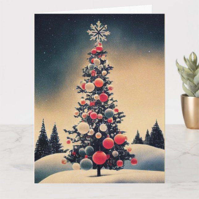 Vintage Christmas Tree Card (Small Plant)