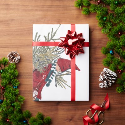 Vintage Christmas Tree Carrier Wrapping Paper