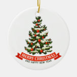 Vintage Christmas Tree Ceraminc Ornament at Zazzle