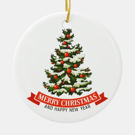 Vintage Christmas Tree Ceraminc Ornament