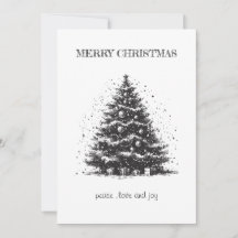 Vintage Christmas Tree Christmas Card