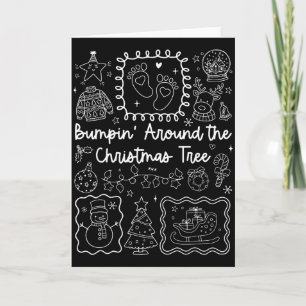 Vintage Christmas Tree Christmas Pregnancy Announc Card