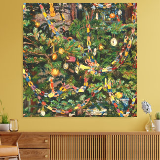 Vintage Christmas Tree Close-up Canvas Print