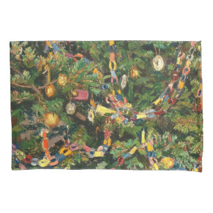 Vintage Christmas Tree Close-up Pillow Case