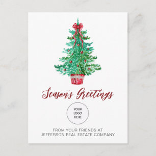 Vintage Christmas Tree Company Logo Business Holiday Postcard