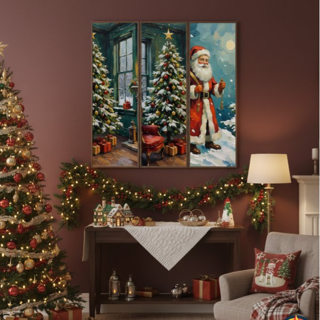 Vintage Christmas Tree & Cozy Fireplace Art  (Creator Uploaded)