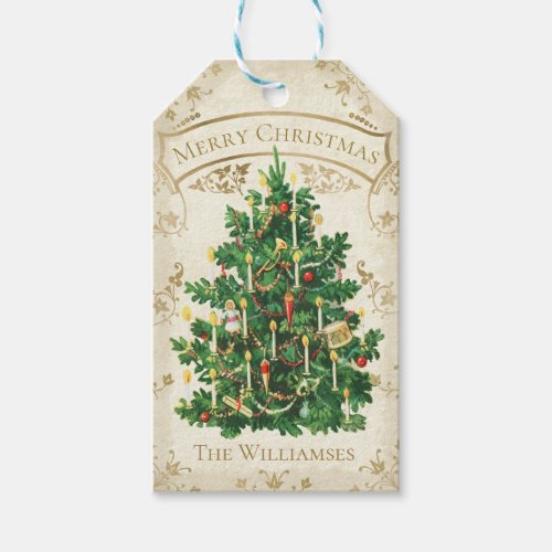Vintage Christmas Tree Custom Gift Tag